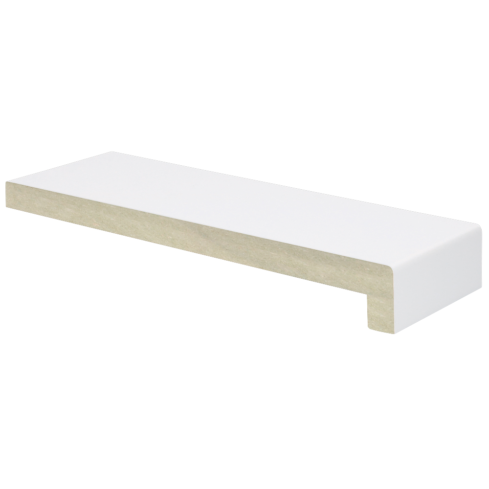 Prodec vensterbank 250 mm breed, 4880 mm lang. De vensterbank is wit en gemaakt van MDF.