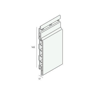 Detailtekening van keralit sponningdeel 143 mm